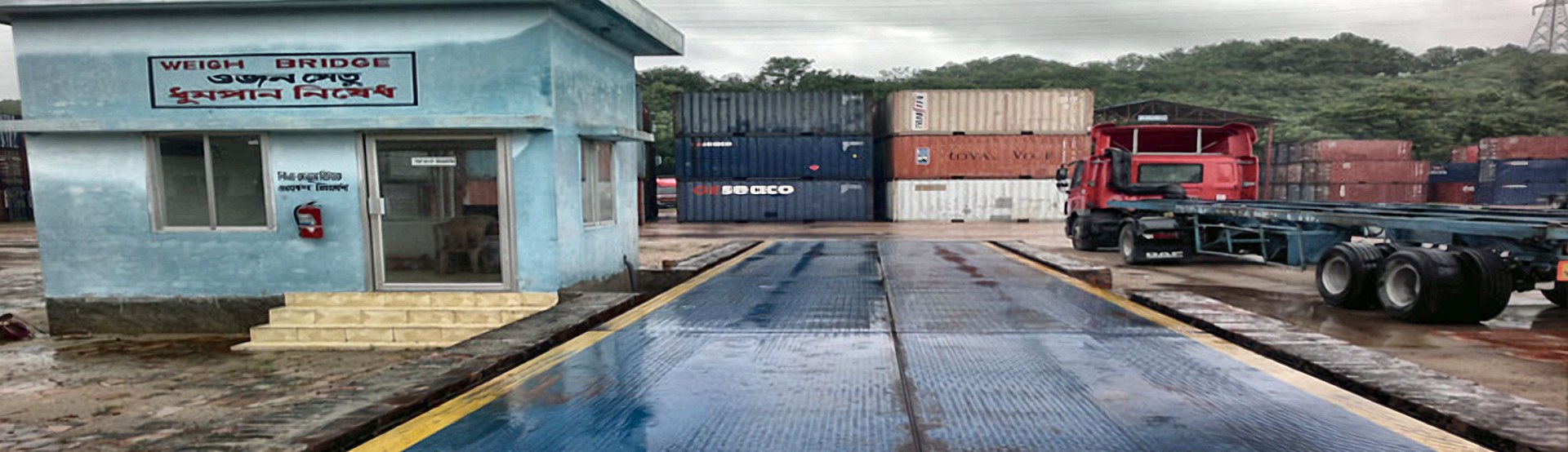 Weighbridge at the CCTCL depot with a trailer on the platform