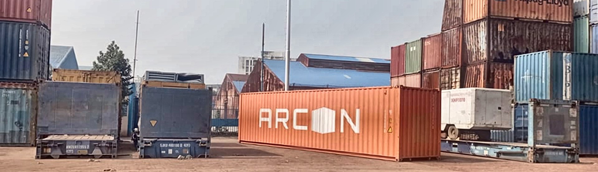 Laden containers on trailers in the CCTCL depot yard at Chittagong Port